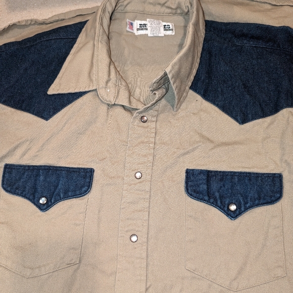 Vintage Drysdales Two Tone Denim Western Shirt Men size XL Button up pearl snap - Picture 3 of 6